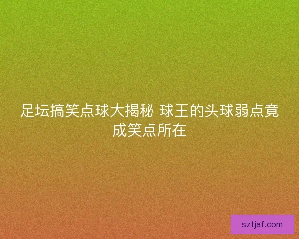 足坛搞笑点球大揭秘 球王的头球弱点竟成笑点所在