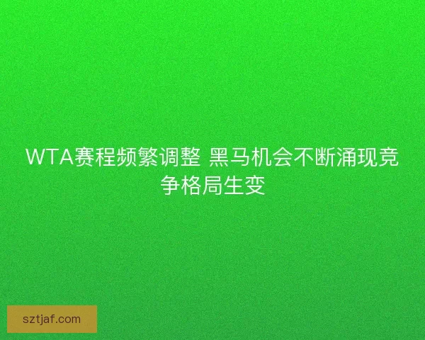 WTA赛程频繁调整 黑马机会不断涌现竞争格局生变