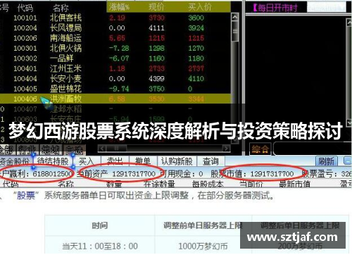 梦幻西游股票系统深度解析与投资策略探讨
